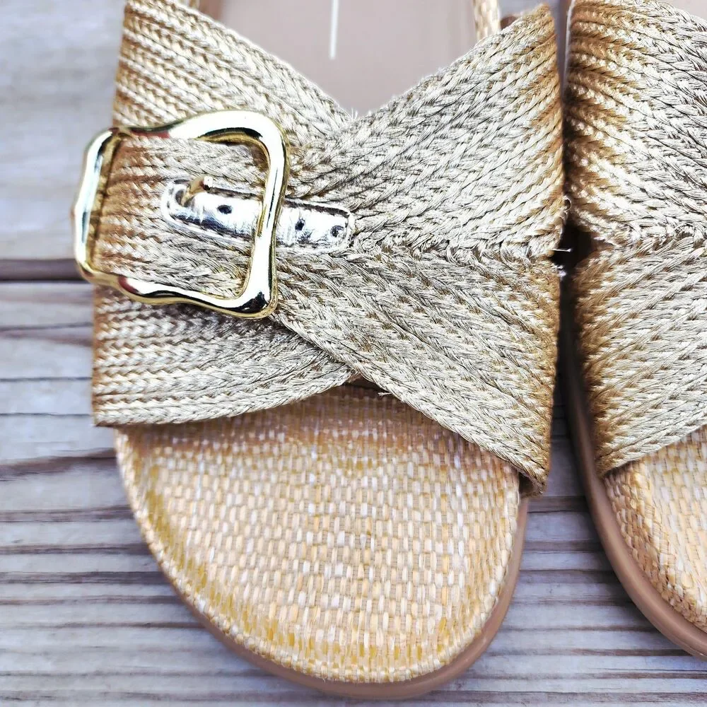 Dolce Vita Women's Sydnee Sandal Vanilla Gold Sz 10M